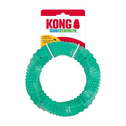 KONG CoreStrength Dog Toy – Ring – Durable Tough Chew Toy for Medium & Large Dogs – Textured Dental Chew for Teeth & Gums – Fetch & Interactive Play - color: Ring