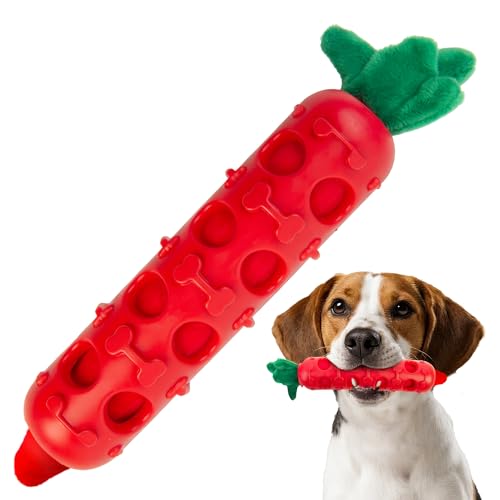 Fida 2-in-1 Puppy Teething Toys, Natural Rubber Chew Toys for Dogs, Chilly - color: Red Chilly