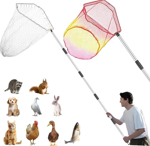 Chicken Catching Net 2 Pcs, Bird Catching Net, 32" to80 Animal Catching Net