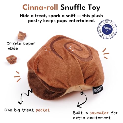 CHEWFFON Interactive Snuffle Toy, Sniffing Enrichment Fun for Dogs - style: Cinnamon Roll