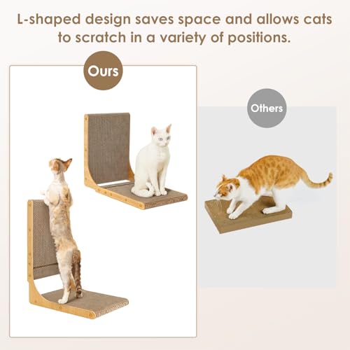 EHEYCIGA 2-Pack Cat Scratcher, 25.6 Vertical Indoor Cardboard Scratch Pad - size: Large 2PC (25.6'' tall)