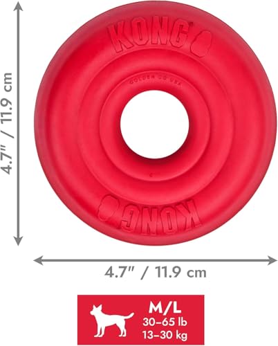 KONG Donut Dog Toy, Natural Rubber Chew Toy, for Medium/Large Dogs - size: (Medium/Large)