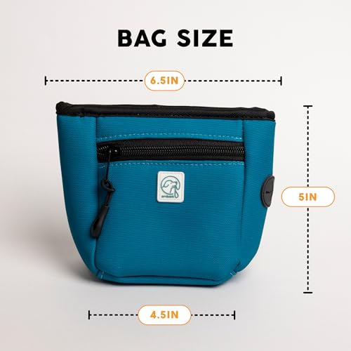 Embark Dog Treat Pouch - Waterproof Training Bag & Portable Water Bowl - color: Teal