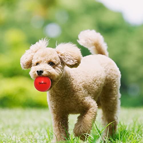 Dog Balls Indestructible,Solid Rubber Bouncy for Dogs Aggressive Chewers Small Breed,Non-Toxic&Floating&High Elasticity,Durable Fetch Ball Small to Chew,Play and Training - color: Red, size: 2 In(5cm)