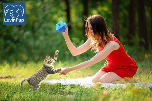 Large Cat Ball Toy with Bell – Pink (4", 1 Pack) - color: Pink - 1 Pack