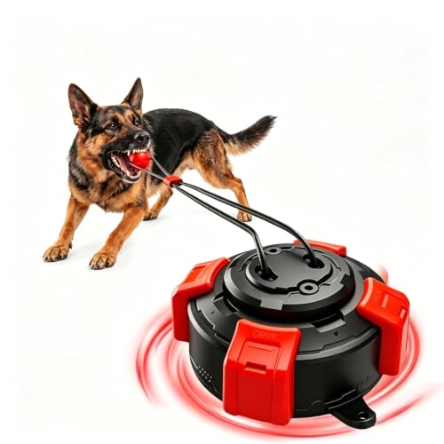 Interactive Dog Tug Toy, stim Teeth chew Toy for Dogs Solo Play-red - color: red