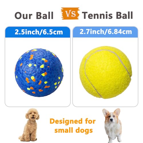 E-TPU Dog Balls, Tough High-Bounce Floating Fetch Toys, 2 Sizes - color: Blue, Orange, White & Yellow (4-Pack), size: Small (2.5" diameter)