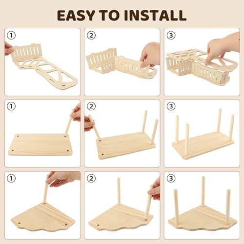 7 Pack Wooden Hamster Platform with Climbing Ladder