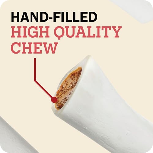 Redbarn Pet Products Large Filled Dog Bones, Cheese & Bacon Flavor - Long Lasting Stuffed Femur Chew Treat Made in USA - 4 Count - Packaging May Vary (Pack of 3) - size: 4 Count (Pack of 3)