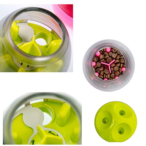 Dog & Cat Interactive Mental Stimulation Toy, Puzzle Treat Ball for Frenchie, Slow Feeding Ball (Green) - color: Green