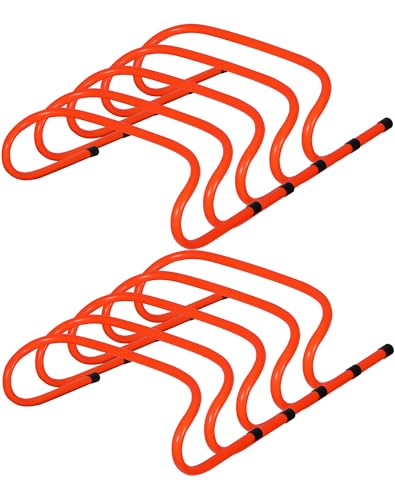Agility Hurdles 6" Speed Agility Training Hurdles, Sturdy Hurdles Training Equipment Set for Kids,Athletes,Soccer,Basketball - color: Orange 10 Pack