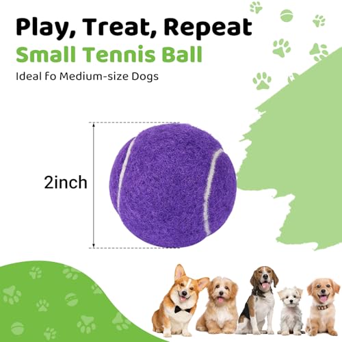 ZIYIZE Mini Tennis Balls, 20 Pack 2 inch Dog Tennis Balls, Easy Catching Pet Playing Ball for 2 inch Dog Ball Launcher Colour - color: 20PCS Mix