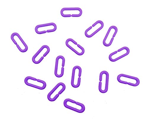 200Pcs Purple C-Clips Plastic Chain Links for Birds & Small Pets - color: Purple, size: 200Pcs