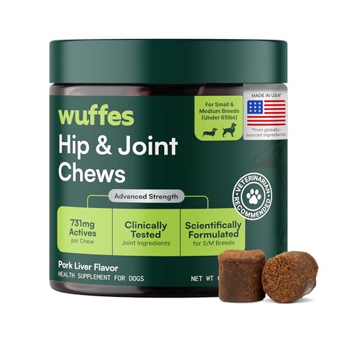 Wuffes Advanced Hip & Joint Chews for Medium Breed Dogs, Vet Recommended, Glucosamine, Chondroitin, MSM, Green-Lipped Mussel & Hyaluronic Acid Joint Supplement, Supports Mobility, 30 Soft Chews - size: Pack of 1