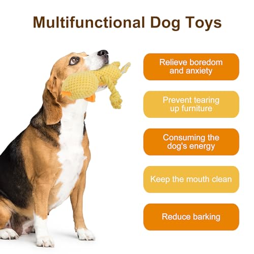 Dog Toys, Dog Squeaker Toys with Crinkle Paper (Yellow Duck) - color: Yellow Duck