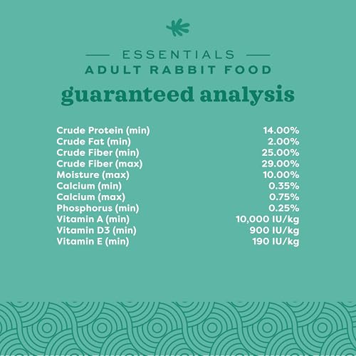 Oxbow Essentials Adult Rabbit Food, Timothy Hay Rabbit Pellets, USA, 25 lb - size: 25 Pound (Pack of 1)