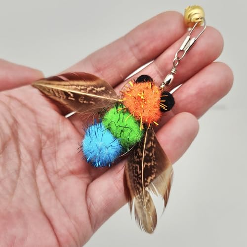 miwoowim 6PCS Bee Feather Cat Wand Refills, Interactive Teaser Replacements - color: 6 yellow bees