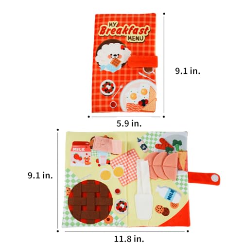 Dog Toy Snuffle Sound Book Treat Hide Puzzle (Breakfast MEU) - color: breakfast meu