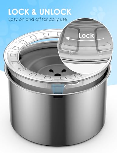 Heouvo 2.6 Gallon No Spill Dog Water Bowl with Slow Drink Floating Disk - color: Gray, size: 10L