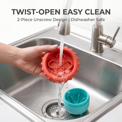 Dog Toy Treat Dispenser, Slow Feeder Puzzle (Reddish Blue) - color: reddish blue