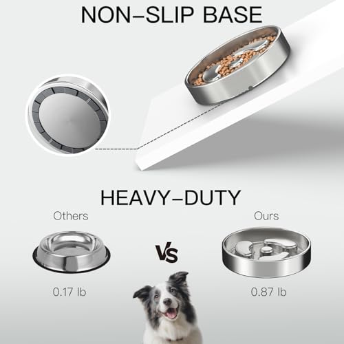 Slow Feeder Dog Bowls, 1Cup for Small Puppy, 2Pack - color: 2-Pack