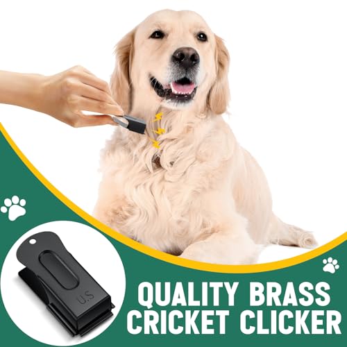 2 Pcs Dog Training Clicker Brass Cricket for Dogs Cats, Black - color: Black