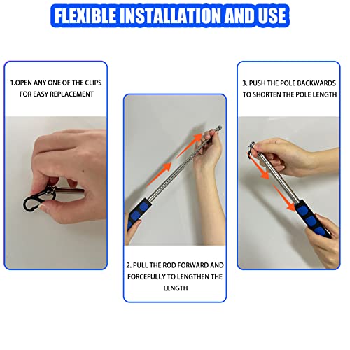 Retractable Cat Wand, 7 Pack Super Long 55.1" Wand Toy with Ball of Yarn, Feather Teasers - Interactive Indoor Cat Toys for Kittens & Cats