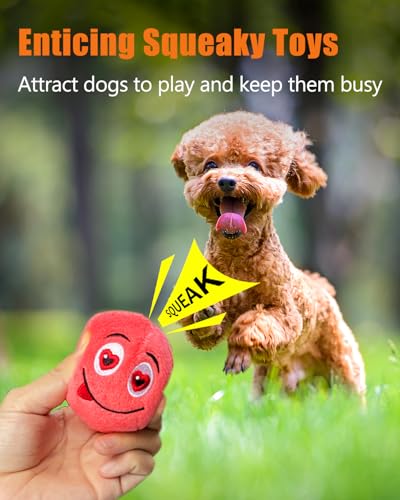 Squeaky Dog Toys, Stuffed Plush Puppy Toy Balls to Keep Them Busy, (6 Pack) Interactive Funny Pet Ball with Squeaker for Puppies Small Breed Dogs - style: Small 2.6" (6 Pack)