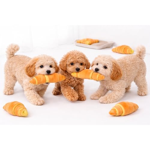 Kalika Dog Toys for Small Dogs – Interactive Dog Toy, Dog Enrichment Toy, Snuffle Mat Dog Puzzle Toy for Puppies, Plush Dog Chew Toy for Boredom & Mental Stimulation (Croissant Plush Toy)