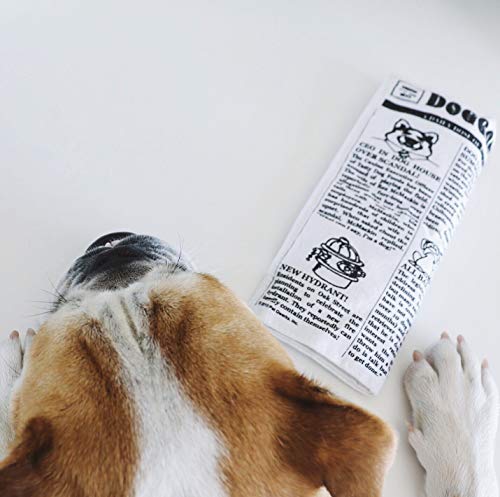 Pet Qwerks Plush Interactive Dog Toys - Newspaper Squeaker Toy - 10 in - size: 10 in