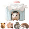 Cozy Warm Guinea Pig Hideout Soft Small Pet Cave House Cake Shape (Blue,S) - color: Blue, size: S
