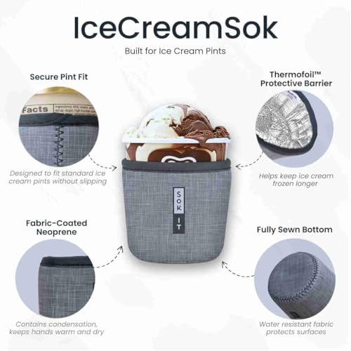 Sok It IceCreamSok Insulated Neoprene Cover (Berry Sweet, Fits Tapered Pints) - color: Berry Sweet, size: Fits Tapered Pints