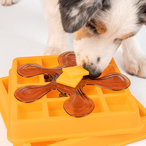 Our Pets Waffle Interactive Puzzle Game Dog Toys (Dog Puzzle Toy-Great Alternative to Snuffle Mat for Dogs and Slow Feeder Bowls) Cat Puzzles & Interactive Toys for Treats