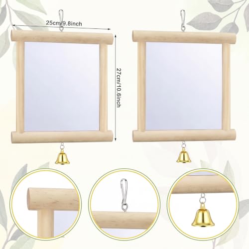 Sadnyy Extra Large Chicken Mirror Toy for Coop Square Double Side Mirror - color: Wood, size: Square