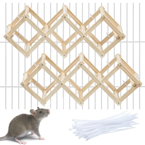 Kiln-Dried Wood Rat Climb Toy, Hanging Cage Ladder Activity (S, 2pcs) - style: S, 2pcs