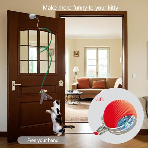 Cat Toys Hanging Door Electric and Moving Ball, White - color: white+ball