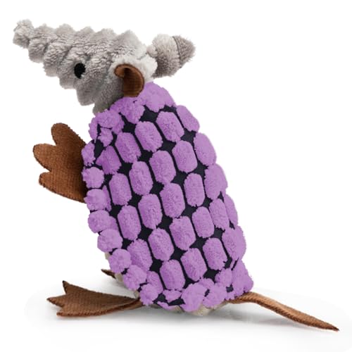 Hollypet Armadillo Squeaky Puppy Dog Toys for Small Medium Dogs, 6" - color: Purple, size: 6 IN