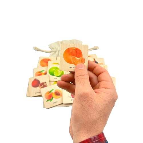 Montessori Wooden Vegetables Memory Game, 1 2 3 4 Year Old Montessori Materials for Toddler, Vegetables Matching Cards, Gift for Kid, Toddler Gift, Birthday Boy Gift (4.5x4.5cm) - size: 1.8x1.8"(4.5x4.5cm), style: Vegetables