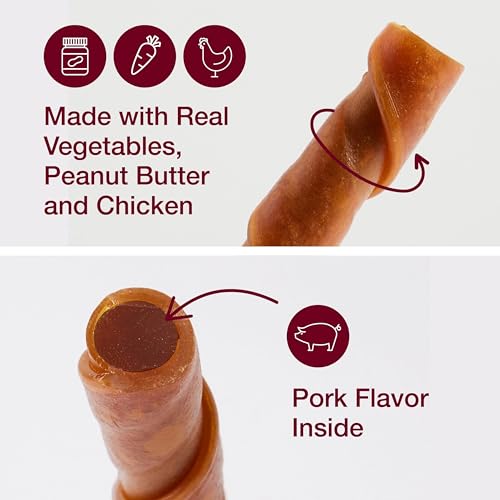 SmartBones Stuffed Twistz with Peanut Butter, Rawhide-Free Chews for Dogs Stuffed with Pork Flavor, 6 Twistz - size: 6.9 Ounce (Pack of 1)