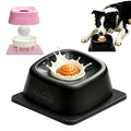 Slow Feeder Dog Bowl for Liquid & Wet Food with Rolling Ball - color: Black+Orange Ball