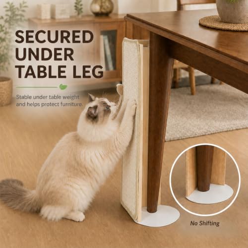 Couch Corner Protectors for Cats, 23.6" Sisal Cat Scratching Post with Toy