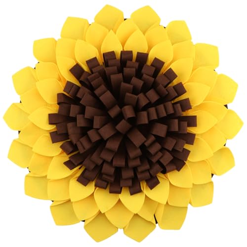 Sunflower Snuffle Mat for Dogs, 20” Washable Dog Puzzle Feed Mat - color: Sunflower