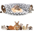 BWOGUE Bunny Tunnel Bed, 2-in-1 Collapsible Rabbit Tunnel Hideout with Mat - color: Greystar