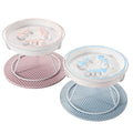 Ceramic Elevated Cat Bowls Set, Anti Vomit, Removable Dishes, Pink & Blue - color: Pink+Blue