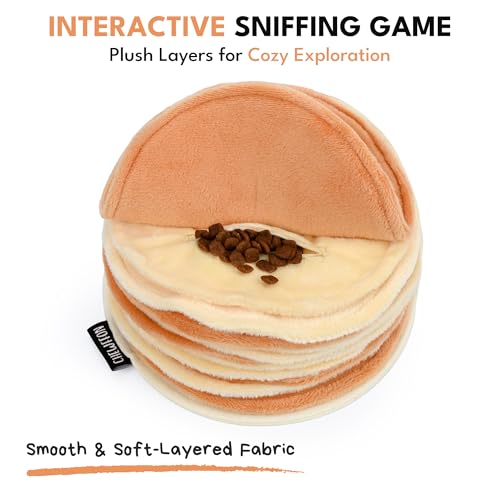 CHEWFFON Pancake Dog Snuffle Toy, Layered Treat Hiding Enrichment Game - style: Pancake