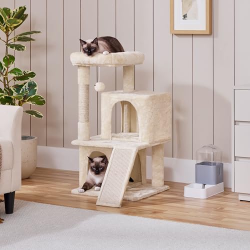 Yaheetech 36in Cat Tree Tower with Large Perch for Senior Kittens - color: Beige, size: 36in