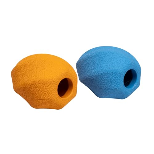 Amazon Basics Interactive Durable Natural Rubber Dog Treat Dispensing Enrichment Chew Toy for Dogs, Tough Chew Toy for Heavy Chompers, Large, Multi Color, 2-Pack - size: Large