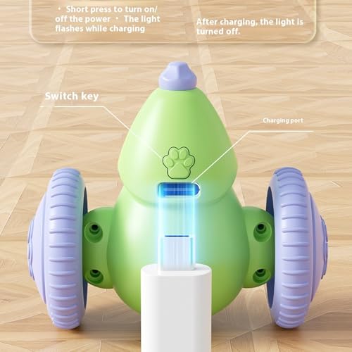 Interactive Cat Toys for Indoor Cats,Automatic Moving Kitten Toys,Cat Balls - color: Green