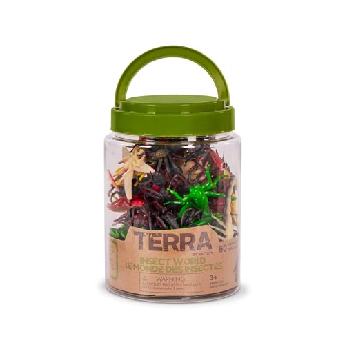 Terra by Battat Insect World Bug Toys, 60 Mini Figures in Tube, Insects - style: 60pcs Insects & Bugs