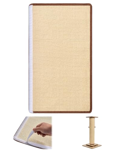 Odoland Cat Scratching Post Replace Mat Natural Sisal Scratcher Pad - color: Natural Wood Color (Only Replace Sisal Mat)